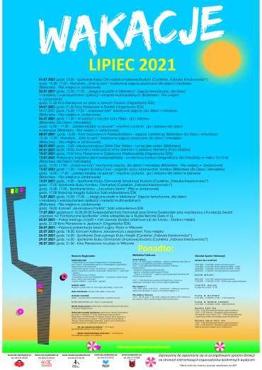  Kalendarz wydarzeń Gminy Świebodzin - lipiec 2021
