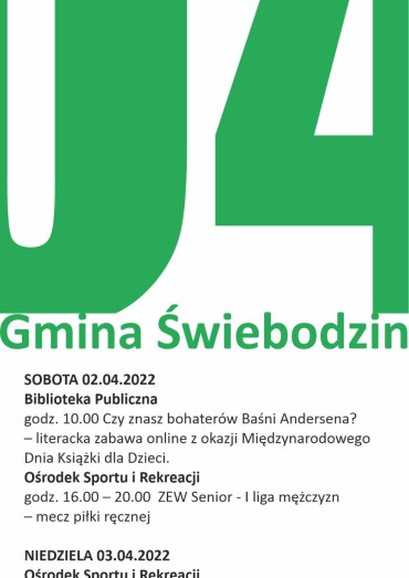Kalendarz kwiecień 2022 - Gmina Świebodzin 